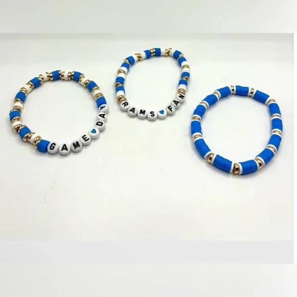 Rams Game Day Beaded Bracelet Set - Picture 3 of 3